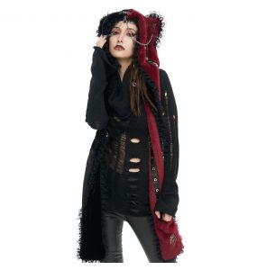 Black and Red 'Kitty' Hooded Scarf