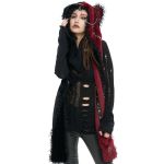 Black and Red 'Kitty' Hooded Scarf