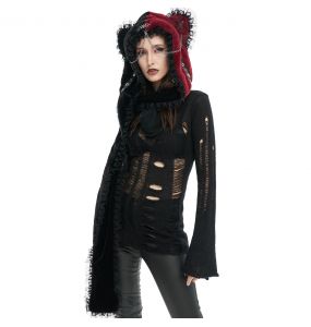Black and Red 'Kitty' Hooded Scarf