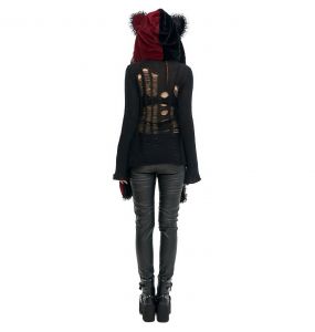 Black and Red 'Kitty' Hooded Scarf