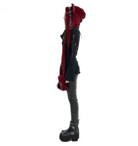 Black and Red 'Kitty' Hooded Scarf