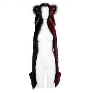 Black and Red 'Kitty' Hooded Scarf