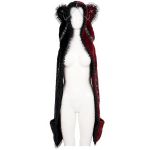 Black and Red 'Kitty' Hooded Scarf