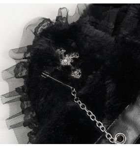 Black and Red 'Kitty' Hooded Scarf