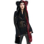Black and Red 'Kitty' Hooded Scarf