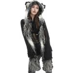 Black and White 'Kitty' Hooded Scarf