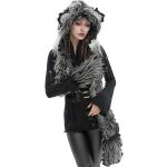 Black and White 'Kitty' Hooded Scarf