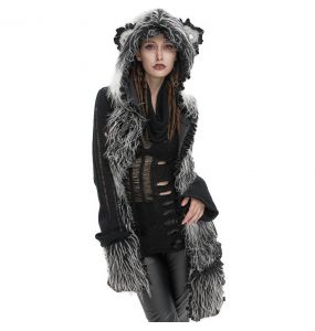 Black and White 'Kitty' Hooded Scarf