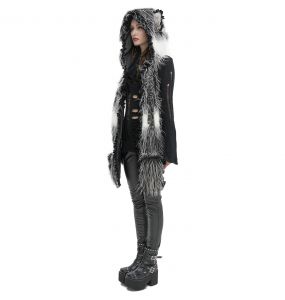Black and White 'Kitty' Hooded Scarf