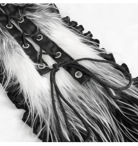 Black and White 'Kitty' Hooded Scarf