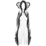 Black and White 'Kitty' Hooded Scarf