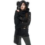 Black 'Kitty' Hooded Scarf