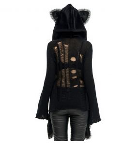 Black 'Kitty' Hooded Scarf