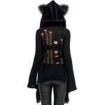 Black 'Kitty' Hooded Scarf