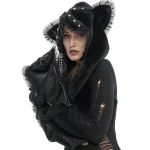 Black 'Kitty' Hooded Scarf