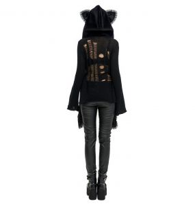 Black 'Kitty' Hooded Scarf