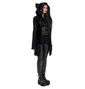 Black 'Kitty' Hooded Scarf