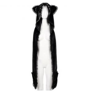 Black 'Kitty' Hooded Scarf