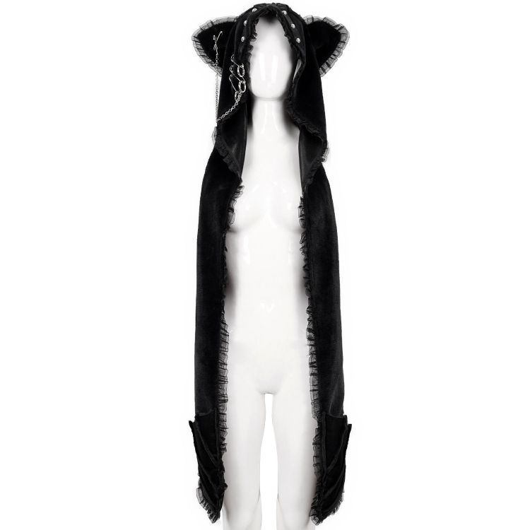 Black 'Kitty' Hooded Scarf