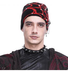 Black and Red Spider Web Beanie