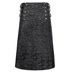 Jupe Kilt 'Stormshadow' Grise avec Chaîne