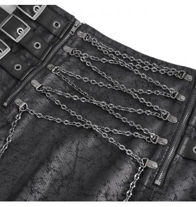 Jupe Kilt 'Stormshadow' Grise avec Chaîne