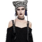 Bonnet 'Liuva' Rayé Noir et Blanc