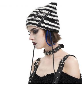 Bonnet 'Liuva' Rayé Noir et Blanc