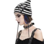 Bonnet 'Liuva' Rayé Noir et Blanc