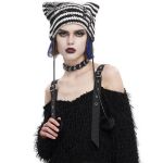 Bonnet 'Liuva' Rayé Noir et Blanc