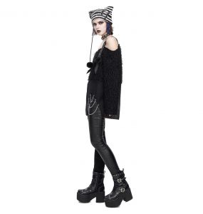 Bonnet 'Liuva' Rayé Noir et Blanc
