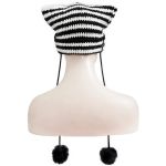 Bonnet 'Liuva' Rayé Noir et Blanc