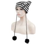 Bonnet 'Liuva' Rayé Noir et Blanc