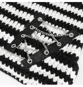 Bonnet 'Liuva' Rayé Noir et Blanc
