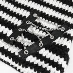 Bonnet 'Liuva' Rayé Noir et Blanc