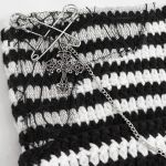 Bonnet 'Liuva' Rayé Noir et Blanc