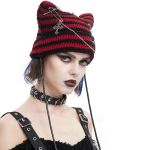 Bonnet 'Liuva' Rayé Noir et Rouge