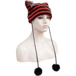 Bonnet 'Liuva' Rayé Noir et Rouge