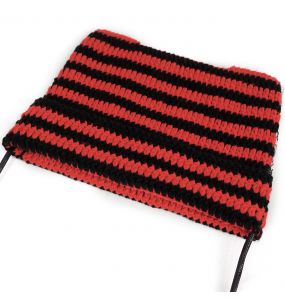 Bonnet 'Liuva' Rayé Noir et Rouge