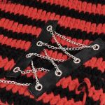 Bonnet 'Liuva' Rayé Noir et Rouge