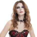 Choker 'Alicia' Noir et Rouge