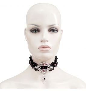 Choker 'Alicia' Noir et Rouge