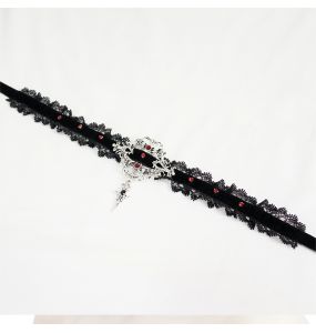 Choker 'Alicia' Noir et Rouge