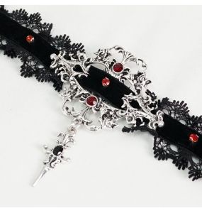 Choker 'Alicia' Noir et Rouge