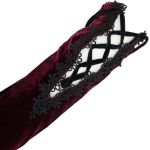 Gants 'Alicia' en Velours Bordeaux