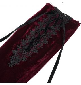 Gants 'Alicia' en Velours Bordeaux