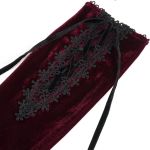 Gants 'Alicia' en Velours Bordeaux