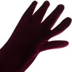 Gants 'Alicia' en Velours Bordeaux