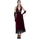 Gants 'Alicia' en Velours Bordeaux