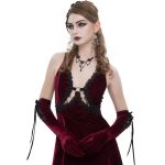 Gants 'Alicia' en Velours Bordeaux
